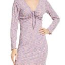 l*space Lisa Says Gah Lotta Berry Pink Long Sleeve Ribbed  Dye Mini Bodycon Dress Photo 0