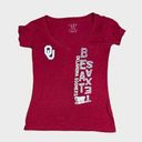 Blue 84 OU Vintage Y2K Red River Showdown Burnout Shirt | Medium | Fitted V-Neck Tee Photo 0