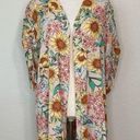 Maurice's  Floral Cinched Sleeves Open Front Kimono Photo 0