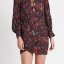 IRO NEW NWT  Janus Black & Red Paisley Printed Lace Up Ruched Mini Dress Photo 0