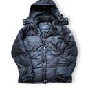 American Eagle Black Hooded Puffer Jacket, Women's M Photo 0