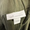 J.Jill  Olive Green Linen Blend Wide Leg Paperbag Waist Tie Detail Pants Size L Photo 4