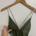 Aerie  Green Flower Cutout Open Back High Cut One Piece Swimsuit M Photo 8