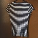 Max Studio NAVY NAUTICAL STRIPED BASIC V NECK TEE Photo 2