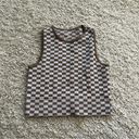 Aura  brown checkered high neck tank size medium Photo 0