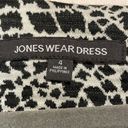 Jones Wear  Dress- Black and White Animal Print Woven Knit Sheath Dress- Size 4 Photo 2