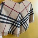 Burberry  London Authentic Nova Check plaid poncho fringe lambswool one size Photo 2