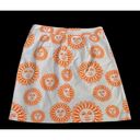 J. McLaughlin  Orange & White Sun Skirt Size 8 Photo 3