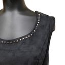 Torrid NEW  Black Faux Suede Peplum Top Studded Neckline Photo 2