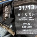 Risen frayed hem ankle flare high rise blue jeans size 31 NWT Photo 5