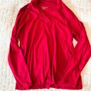 Coldwater Creek Criss Cross V-Neck Red Long Sleeve Tee Size Large Photo 0