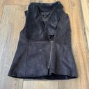 cupio  Vest Womens Small Brown Faux Suede Fur Lined Outerwear Zipper Jacket Photo 0