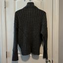 DKNY  Jeans Charcoal Gray Cardigan Sweater with Faux Fur Accent—Size Medium Photo 1