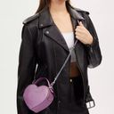 Coach Heart Crossbody Bag in Metalic Crossgrain Leather Lilac CP020 Photo 4