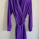 W By Worth  purple Noni dress with belt wrap style stretch jersey career chic Photo 0