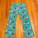 SO Sherpa Pajama Pants Owls Teal Large Photo 1