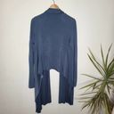 LA Made  High-Low Draped Cardigan Blue Photo 2