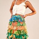 Farm Rio NWT  Mixed Prints Multi-Layered Midi Skirt Photo 0