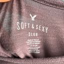 American Eagle Wine Soft Sexy Long Sleeve Tshirt Photo 1