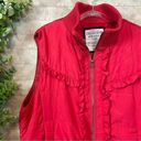 Colosseum Ohio State  Athletics Sleeveless Puffer Vest Jacket Red Ruffle Size L Photo 2