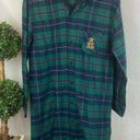 Ralph Lauren  Green & Blue Plaid Long Sleeve Button Front Sleep Shirt Dress S Photo 0