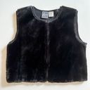 Vintage black Sherpa zip‎ up cropped vest Photo 0