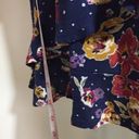 Xhilaration NEW Navy Blue Floral Long Sleeved Dress Pussybow Photo 5