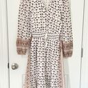 Cleobella  Blakey Hand Blocked Neutral Floral Long Sleeve Midi Dress Size Small Photo 0