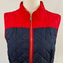 Charter Club New  Colorblocked Quilted Vest Full Zip Navy Blue Red Photo 4