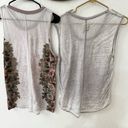 Chaser  Bundle of 2 Lightweight Semi Sheer Acid Washed Sleeveless Floral Tanks S Photo 7