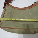 Dooney & Bourke Monogrammed Canvas Green Chunky Leather Strap Shoulder Bag Boho Photo 1