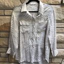 Equipment  Femme Sheer 100% Silk Shirt Button Up Tan zebra Print Medium FLAWED Photo 7