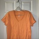 st. john's bay St. John’s Bay Orange V Neck Short Sleeve Essential Tee L Photo 4