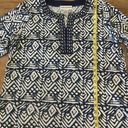 Cathy Daniels  v-neck tunic blouse size large embellished blue/white bling boho Photo 7