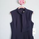 Harper ‎ Rose Tie Neck Sheath Black Dress Photo 3