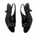 Salvatore Ferragamo  Black Gancini Slingback Sandals Peep Toe Size 7.5B Photo 4