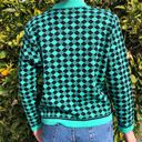 American Vintage vintage turquoise diamond blazer tweed jacket Photo 3