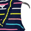 Crown & Ivy  Ruffle V-Neck Navy Striped Sleeveless Dress Casual Career Job Medium Photo 3