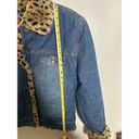 Vintage 90s 1990s y2k 2000s denim jacket with cheetah print faux fur lining retr Blue Photo 3