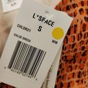 l*space L* Chloe Dress in Wild Bunch Orange Size Small One Shoulder NWT Faux Wrap Photo 9