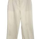 St. John  Sport Beige White Striped Seersucker Wide Leg Cropped Pants 12 Photo 0