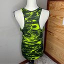 Nike Dri-Fit Regular Fit Activewear Tank Top Lime Green Black Water Print Large Photo 2