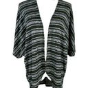 Say Anything  Green Stripe Cardigan Open Front Top Medium Photo 0