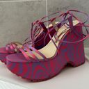 Jessica Simpson Damazy Ankle Wrap Lug Sole Platform Wedge Sandals Size 8.5 Photo 6