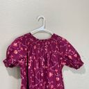 Hill House  Home The Caroline Nap Dress in Burgundy Floral Smocked Size XS Photo 6