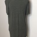 Nine Britton #203  XL front twist knotted short sleeved green & white striped top Photo 1