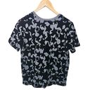 Maje  Temporair Gray Black Velvet Star Print T Shirt Size 1 Small Photo 2