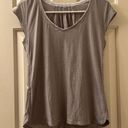 Lululemon Track Tee Size 6 Loose Fit Hip Length Heathered Medium Grey White Photo 0