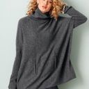 Garnet Hill  Oversized Turtleneck Sweater Grey Photo 1