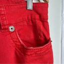 Seven7 Seven Distressed Denim Cropped Jeans Red Orange Color Women’s Size 12 READ Below Photo 2